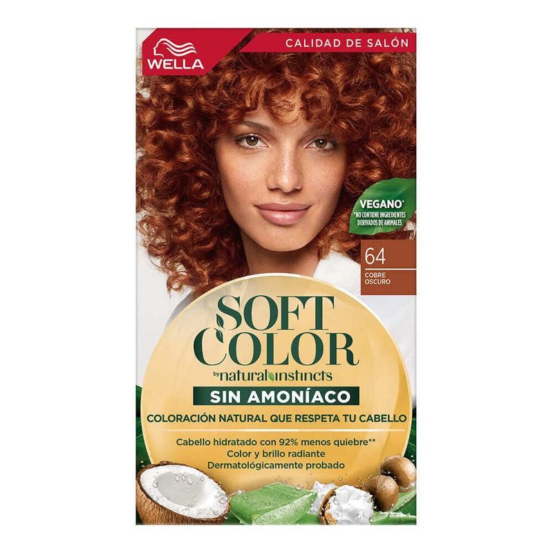 Soft Color Tinte Semi Permanente 64 Cobre Oscuro 90 Menos Quiebre