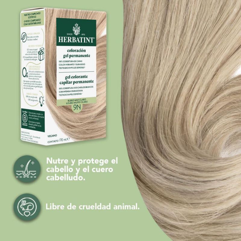 HERBATINT Color Rubio Miel 9N 170ml Gel Sin Amoníaco
