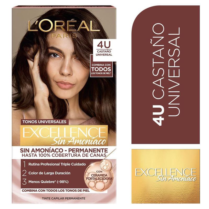 L Oreal Paris Excellence 2 Tintes Castaño Universal Sin Amoniaco