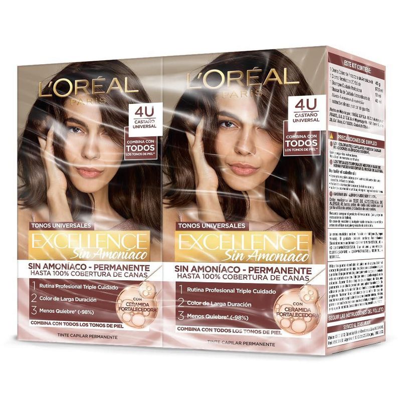L Oreal Paris Excellence 2 Tintes Castaño Universal Sin Amoniaco