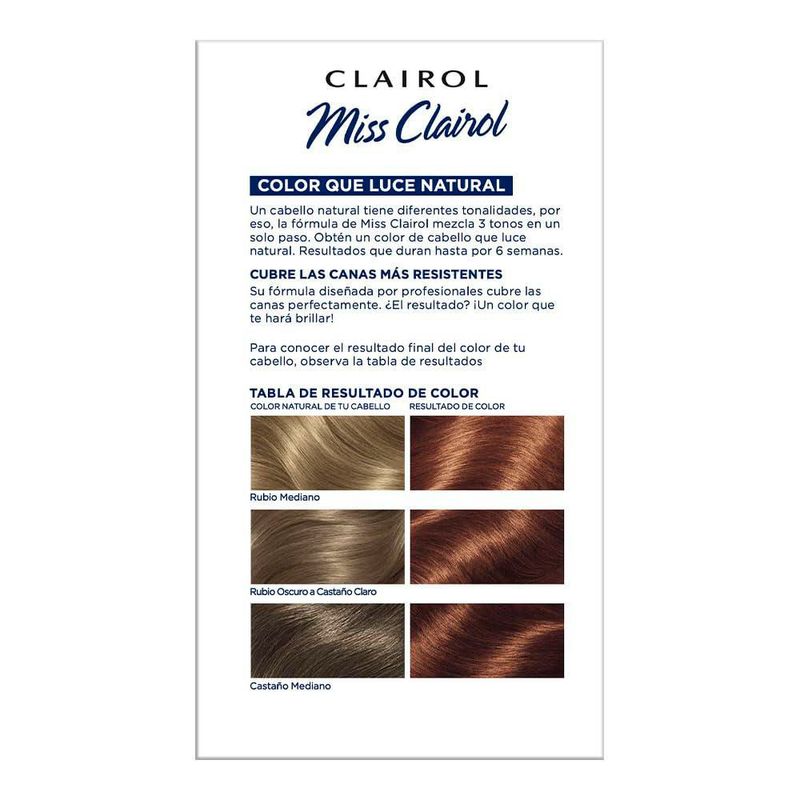 Miss Clairol Tinte Permanente 674 Caoba Claro Crema Cubre Canas