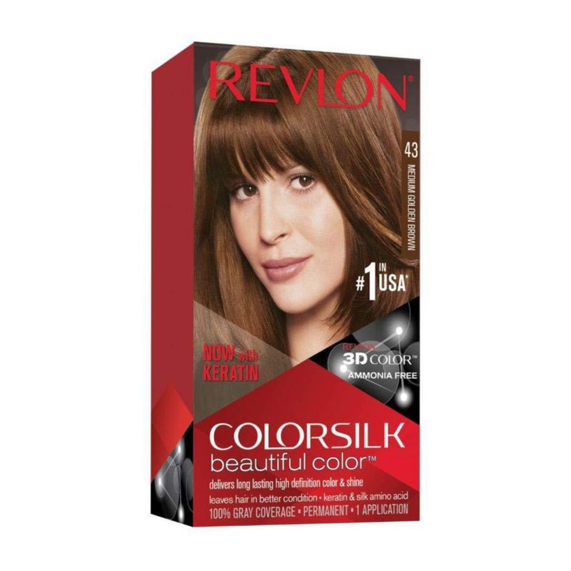 Beautiful Color Keratina Castaño Medio Dorado Tono 43 Revlon RK 76775
