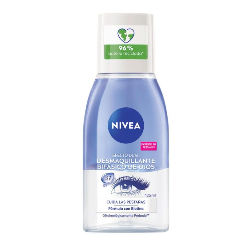 NIVEA Desmaquillante Facial Bifásico 125 ml Elimina Máscara Pestañas