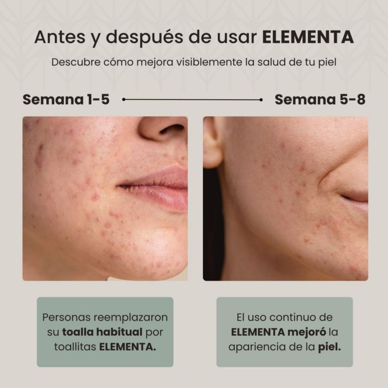 Elementa Toallas Faciales Secas Extra Grandes Hipoalergénicas