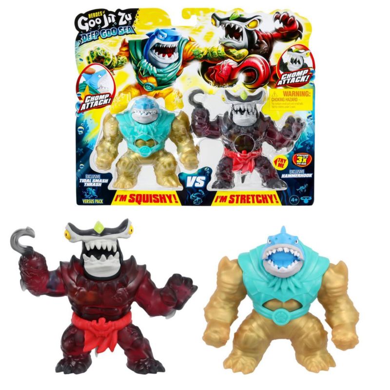 Paquete de figuras Heroes of Goo Jit Zu Deep Goo Sea Tidal Smash VS Hammerhook