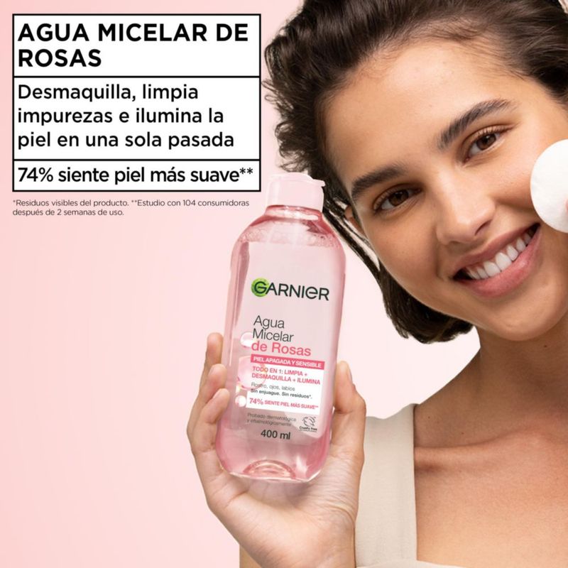 Garnier Skin Active Agua Micelar Desmaquillante Con Agua De Rosas