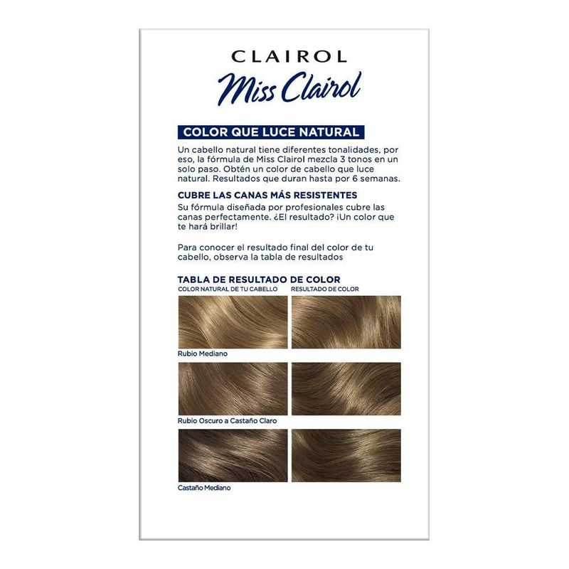 Miss Clairol Tinte Permanente 71 Rubio Cenizo Medio Crema Todo tipo