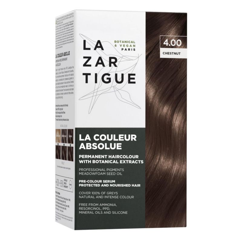 Lazartigue Permanent Haircolour 4 0 I Tinte castaño I Sin amoníaco