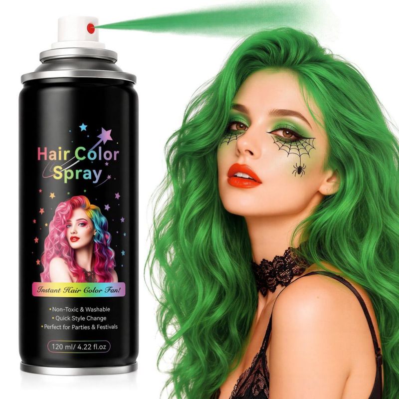 SUANZI Spray De Color Temporal Verde Para El Cabello Ideal para