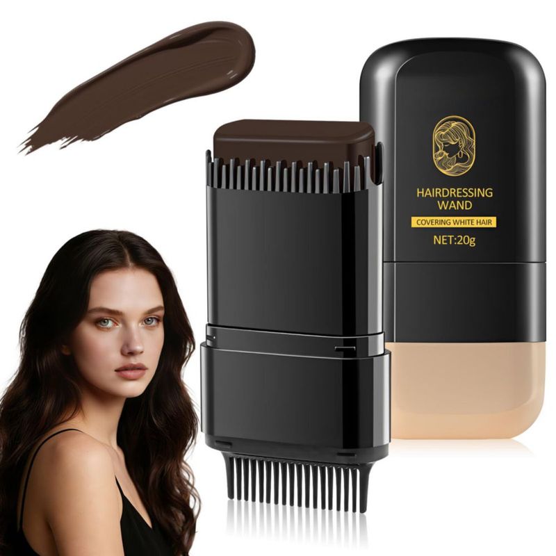 Peine Tinte RUIAO Barra Cubre Canas Portátil Marrón Oscuro