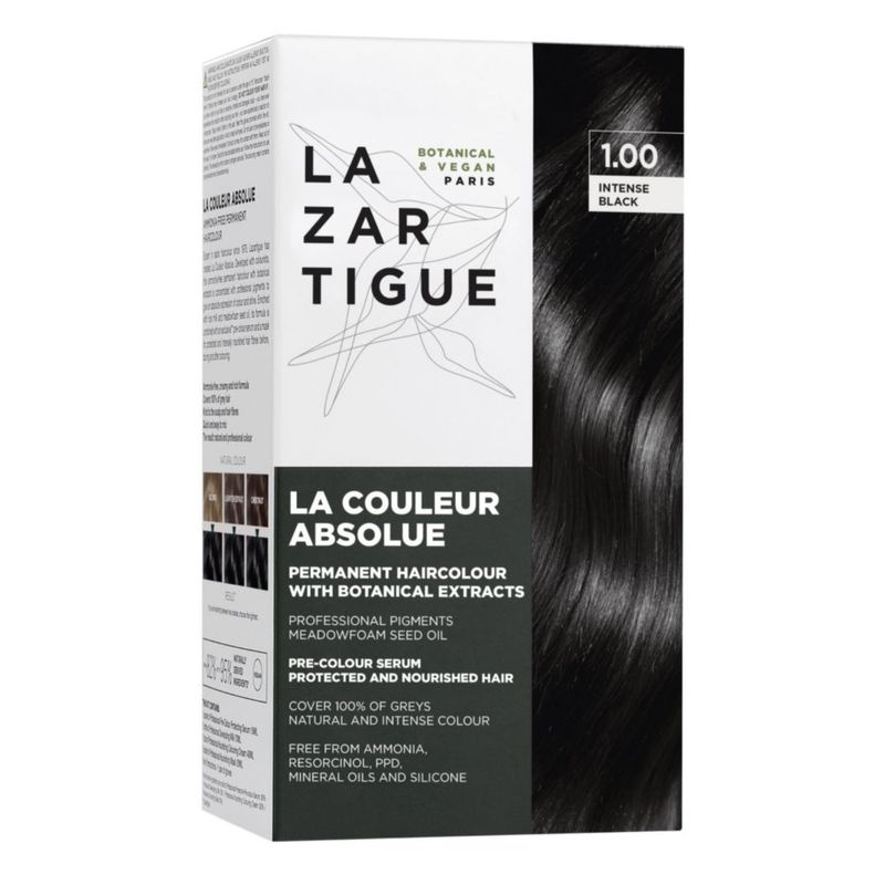 Lazartigue Permanent Haircolour 1 0 I Tinte negro intenso I Sin