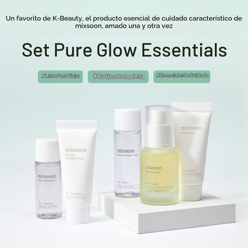 Kit Facial Mixsoon Pure Glow Essentials 5 Pasos Hidratante