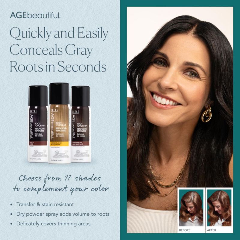 Agebeautiful Root Touch Up Temporary Haircolor Spray Medium Blonde 2