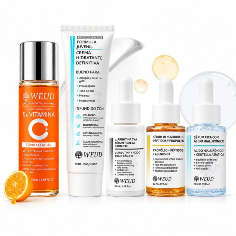 WEUD 5 En 1 Kit Skincare Coreano Hidratante Centella Niacinamida