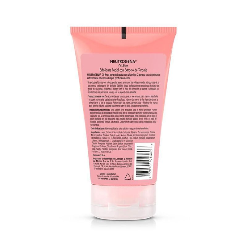 Neutrogena Exfoliante Facial 124 ml Ácido Salicílico Toronja