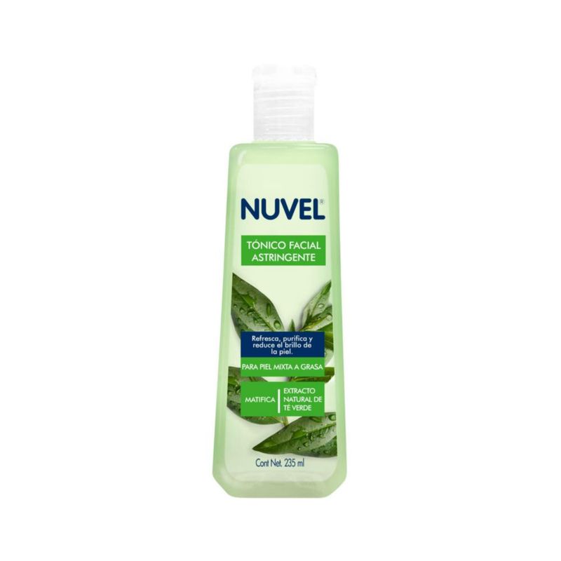 Tónico Facial Nuvel con Té Verde 235 ml Piel Grasa o Mixta