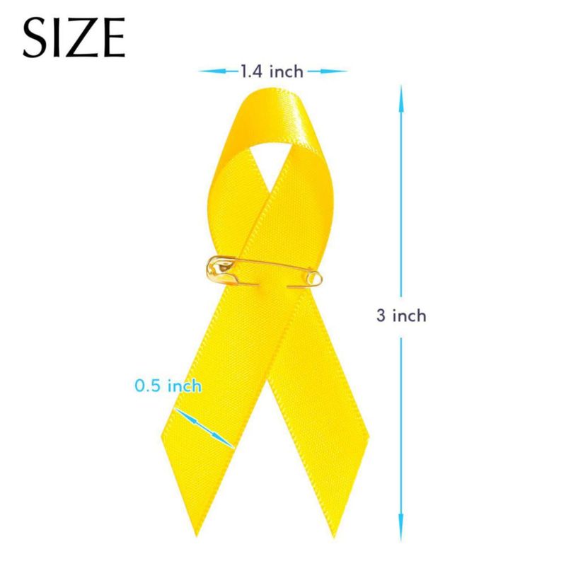 Pins de Solapa Curvierbuti 200 piezas Cinta Amarilla de Concientización del Cáncer Infantil