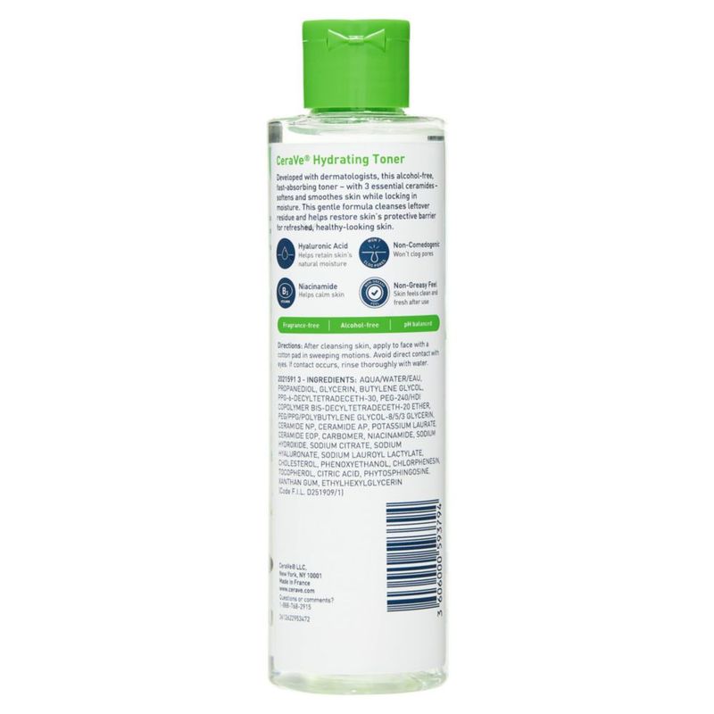CeraVe Tóner Hidratante Sin Alcohol para Piel Sensible Seca 6 8 Oz