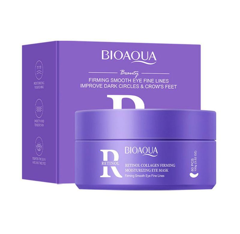 BIOAQUA 80 Parches para Ojos Retinol Colágeno Reduce Ojeras Bolsas