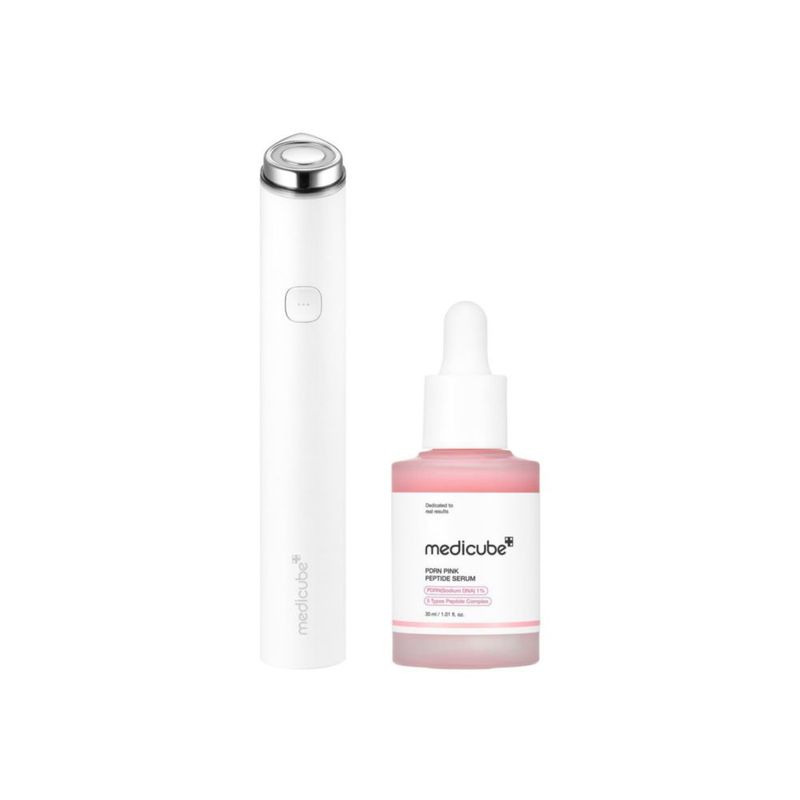 MEDICUBE PDRN Pink Glow Booster Set Kit Facial Coreano 2 en 1