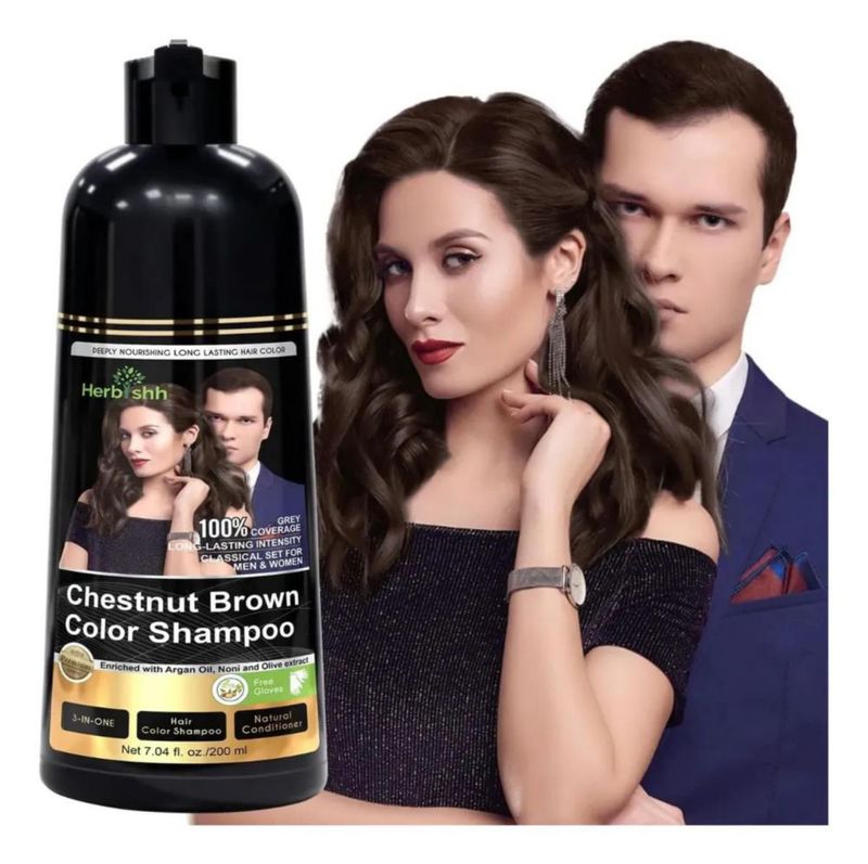 Shampoo Colorante Castaño Medio 200ml Herbishh