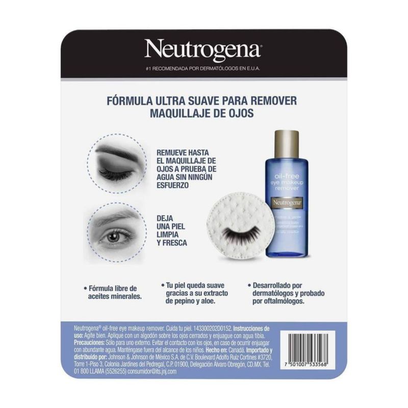 Neutrogena Limpiador de Maquillaje de Ojos Sin Aceite 5 5 Oz Pack of 3