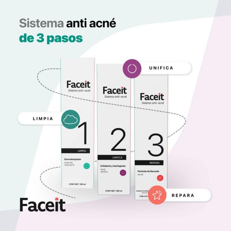 Faceit Kit Rutina Antiacné 3 Pasos Farmapiel