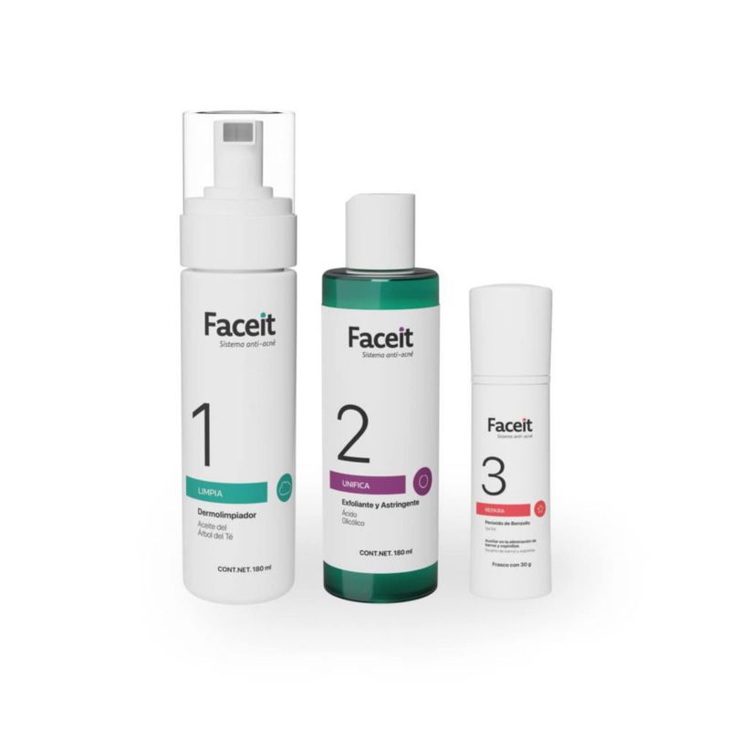 Faceit Kit Rutina Antiacné 3 Pasos Farmapiel
