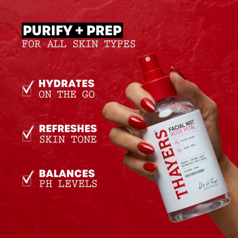 Thayers Alcohol Free Rose Petal Witch Hazel Facial Mist Toner 8 Ounce