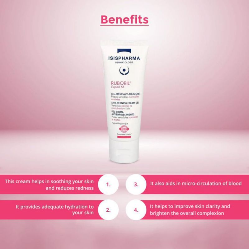Isispharma Ruboril Expert M 40 ml Gel Crema Anti Rougeurs Apaisant