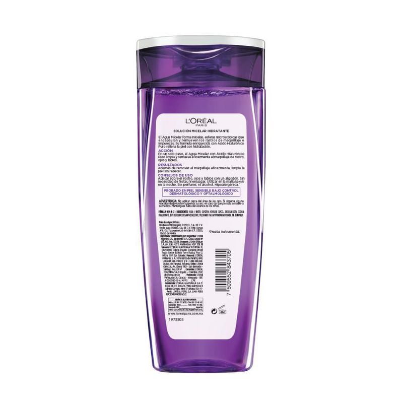 Agua Micelar Ácido Hialurónico L Oréal Paris 380ml