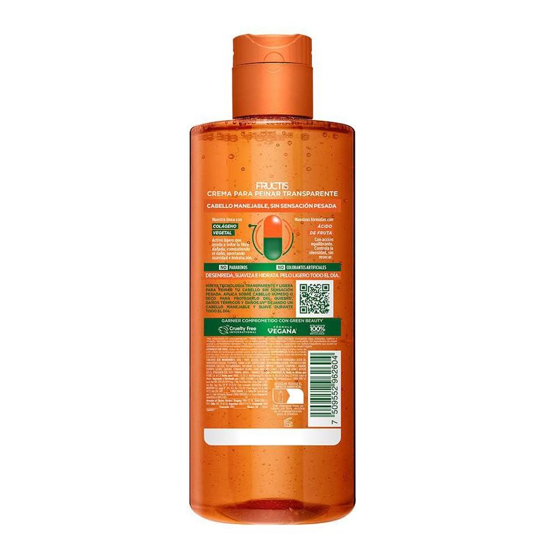 Garnier Fructis Borrador Crema Peinar Colágeno 300ml