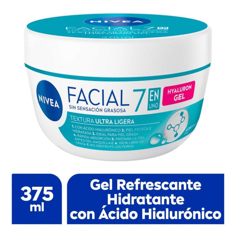 NIVEA Gel Facial Refrescante Hyaluron 375ml Hidratante Piel Grasa