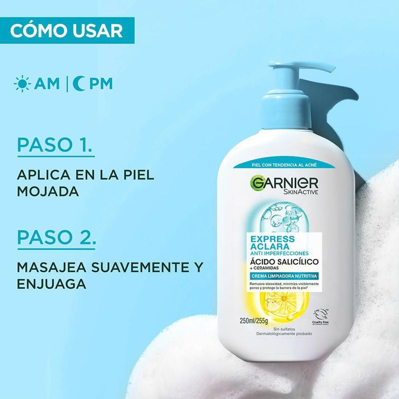 Kit Garnier Express Aclara Anti Imperfecciones Gel Limpiador 250ml