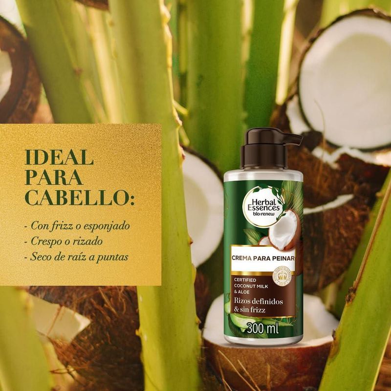 Herbal Essences Crema para Peinar Bio Renew Leche de Coco y Aloe 300
