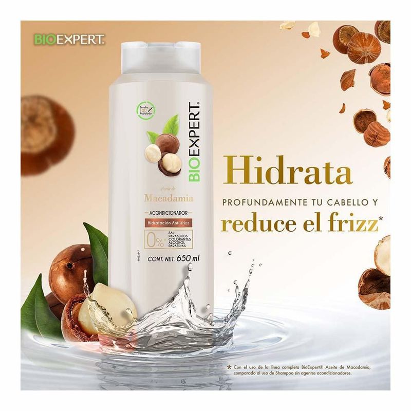 Bioexpert Acondicionador Macadamia Anti Frizz 650 ml