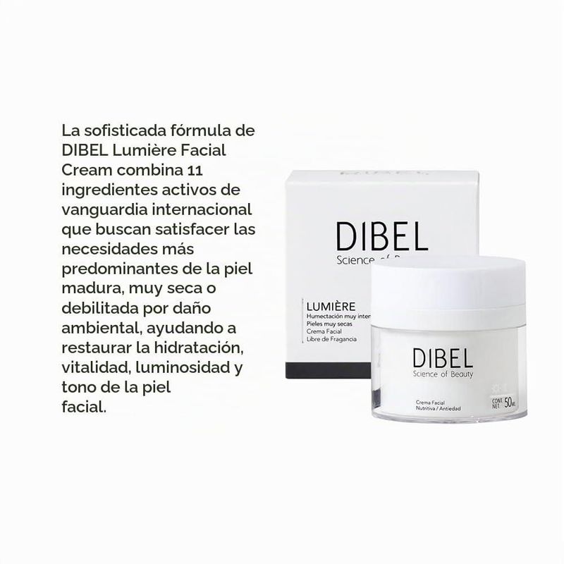Crema Facial Lumiére Revel Dermatologique 50ml Hidratación y Tonicidad