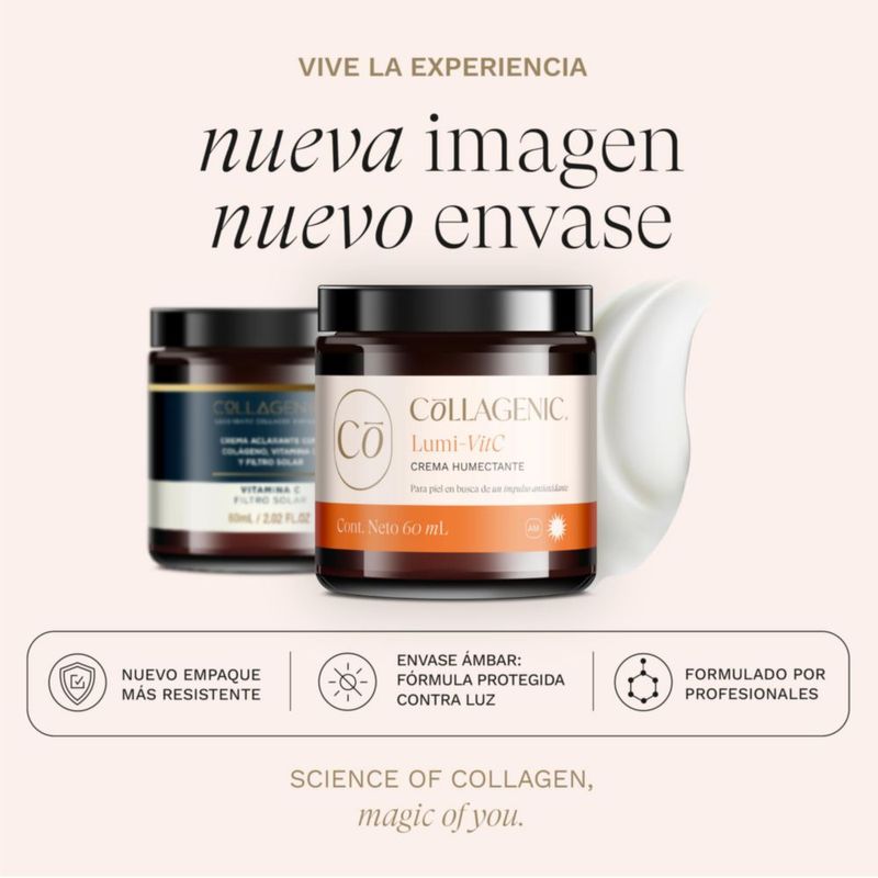 Collagenic Crema Facial Aclarante 60ml Vitamina C Colágeno Hidrolizado