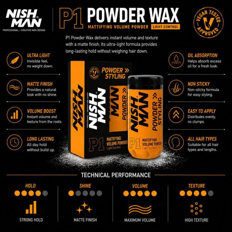NISHMAN P1 Powder Styling Mattifying Volume Powder Light Control 20g