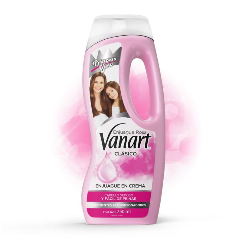 VANART Enjuague Rosa 750ml Con Activos Acondicionadores Sedoso