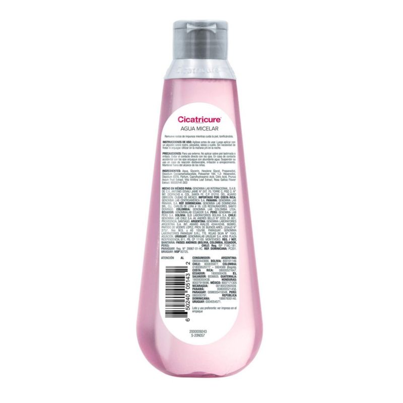 Agua Micelar Cicatricure 400ml Desmaquilla Limpia Hidrata Tonic