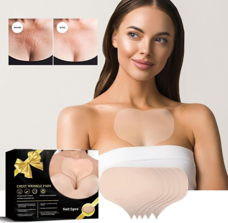 Bluemega Pegatinas de Pecho 5 Pack Almohadillas Antiarrugas