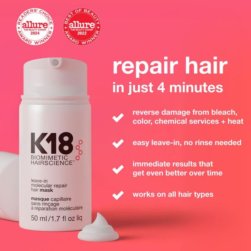 K18 Mascarilla capilar reparadora sin enjuague 15ml