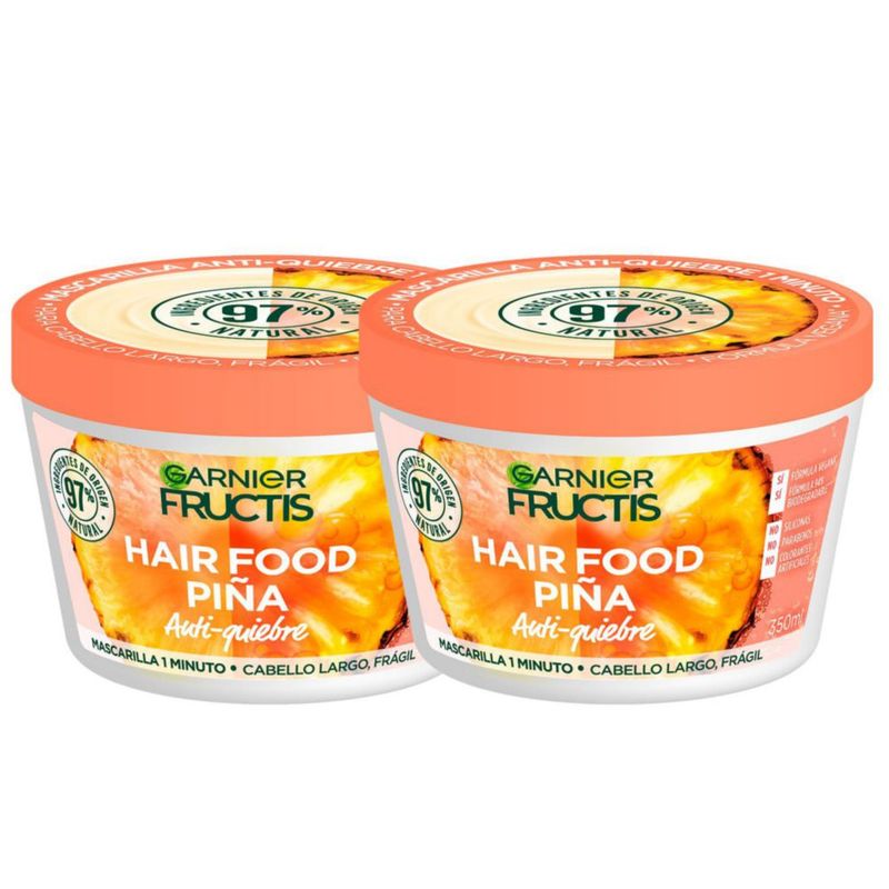 Kit Garnier Fructis HairFood Piña Mascarilla Anti Quiembre 2Pack 350ml