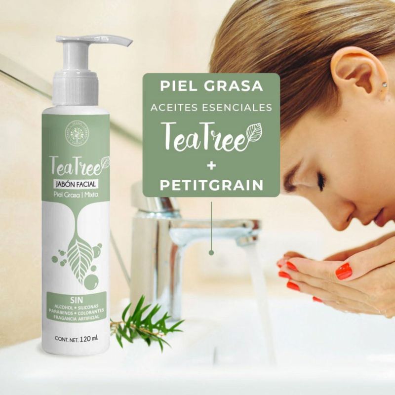 Árbora Kit Jabón Tónico Aceite Tea Tree Piel Grasa Mixta 120ml 125ml