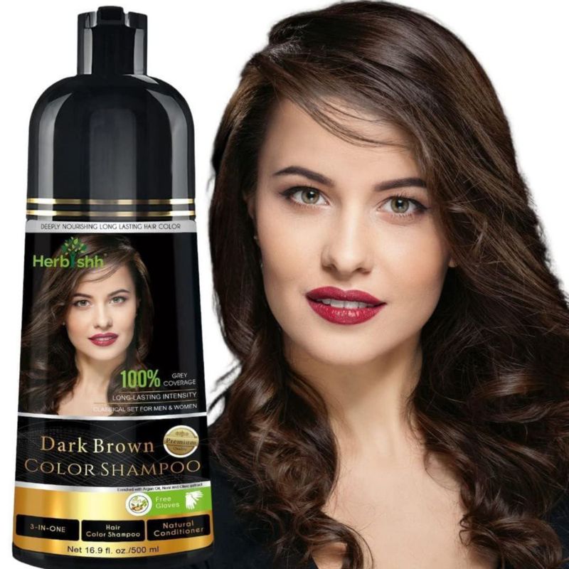 Champú Colorante Herbishh 500ml Tinte Natural para Cabello Gris