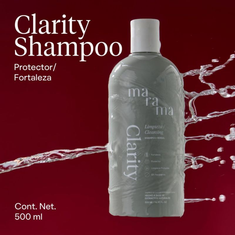 MARAMA Clarity Shampoo Herbal 500 ml Vegano Sin Parabenos Fortalece