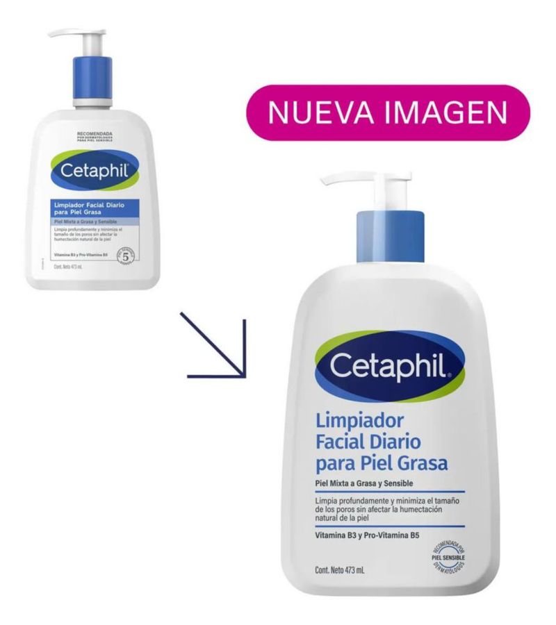 Limpiador Facial Diario Piel Mixta A Grasa Cetaphil 473ml