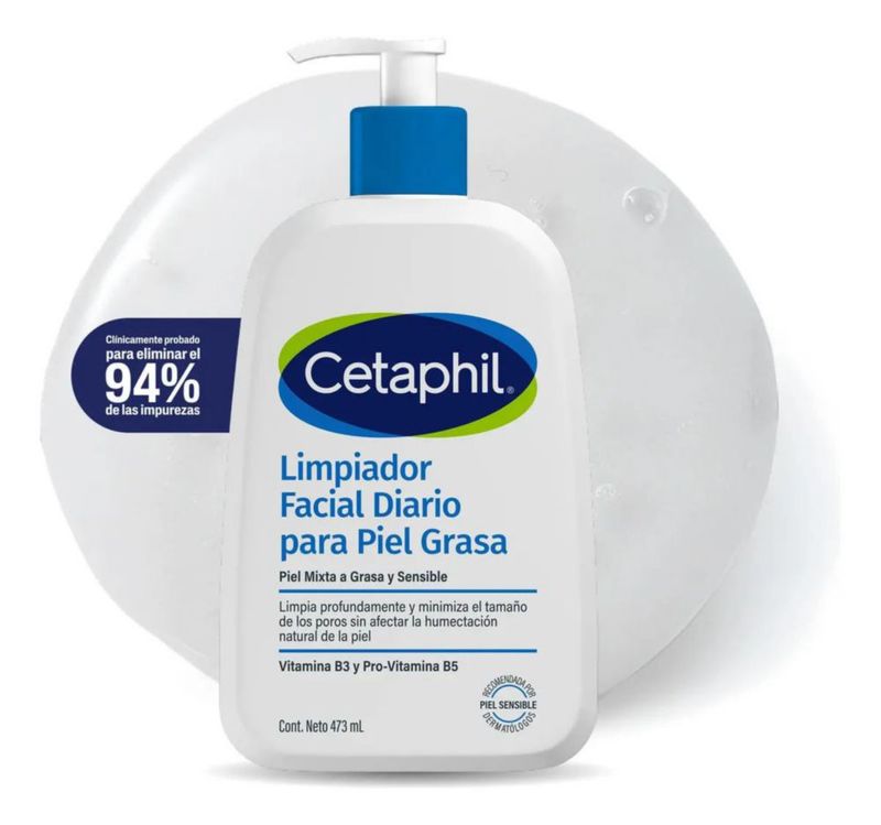 Limpiador Facial Diario Piel Mixta A Grasa Cetaphil 473ml