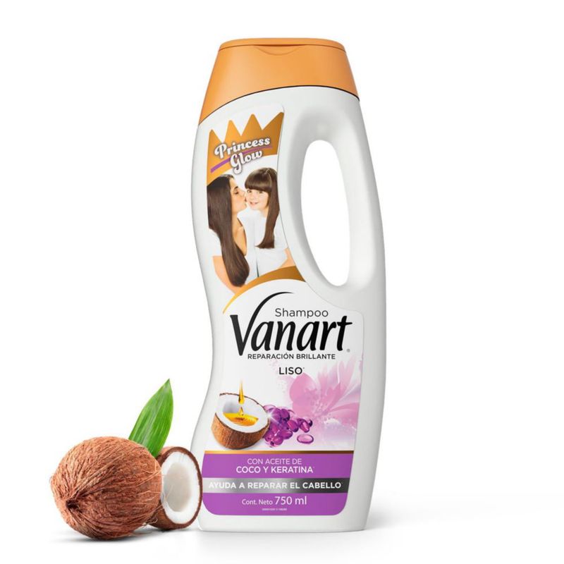 Shampoo Reparación Brillante Restauración Vanart 750ml Aceite de Coco